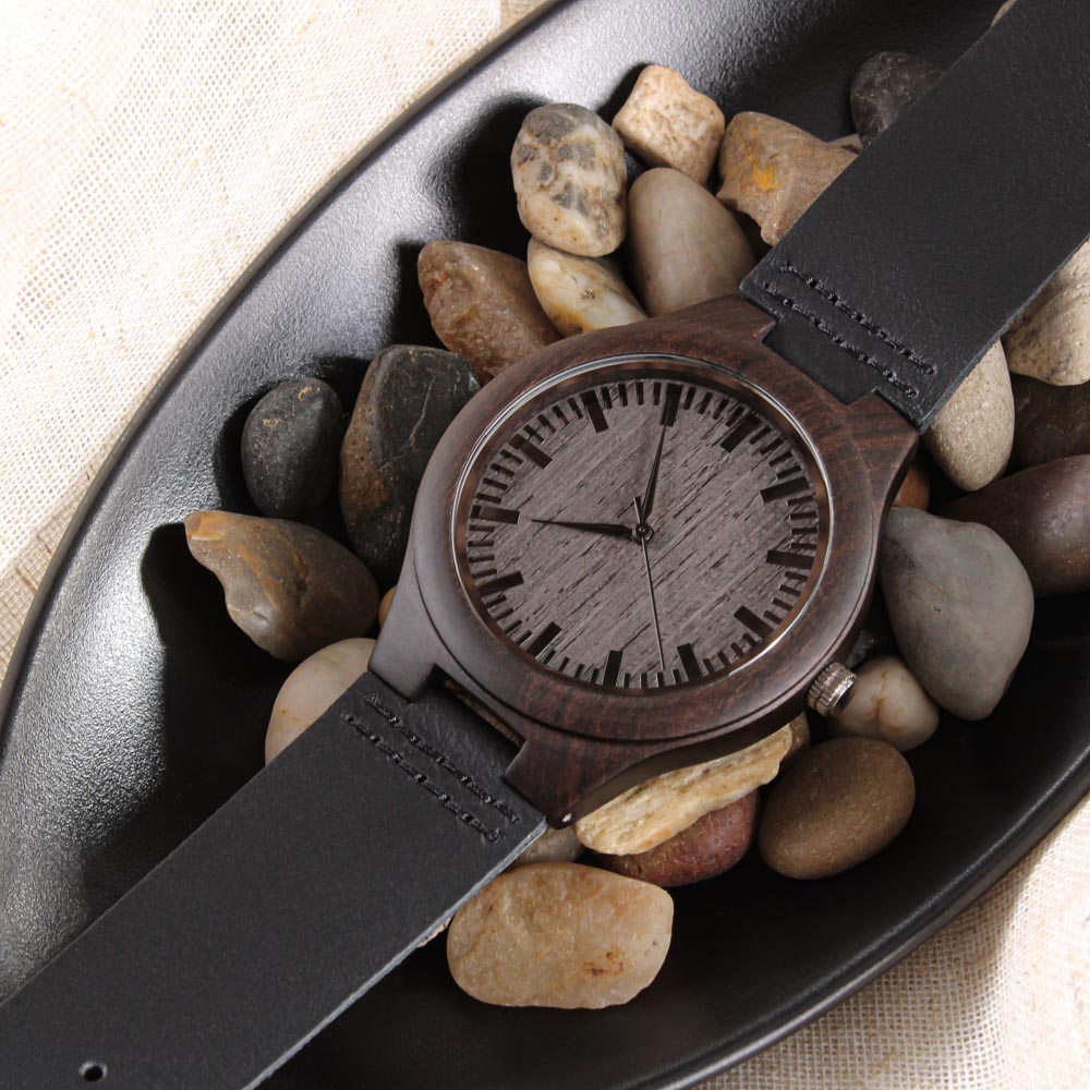 Father's Day Gift from Son - Engraved Wooden Watch