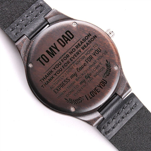 Engraved Wooden Watch for Dad