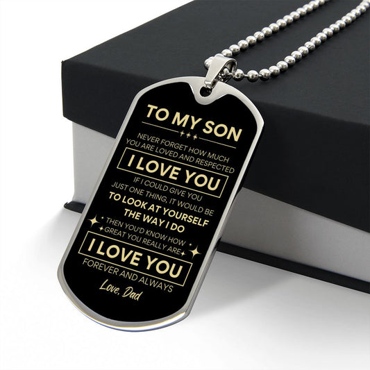 To My Son Dog Tag Gift Personalized Gift for Son from Dad