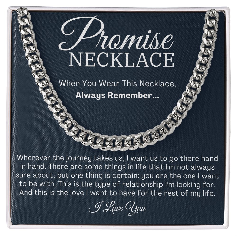 Promise Necklace for Him Cuban Chain