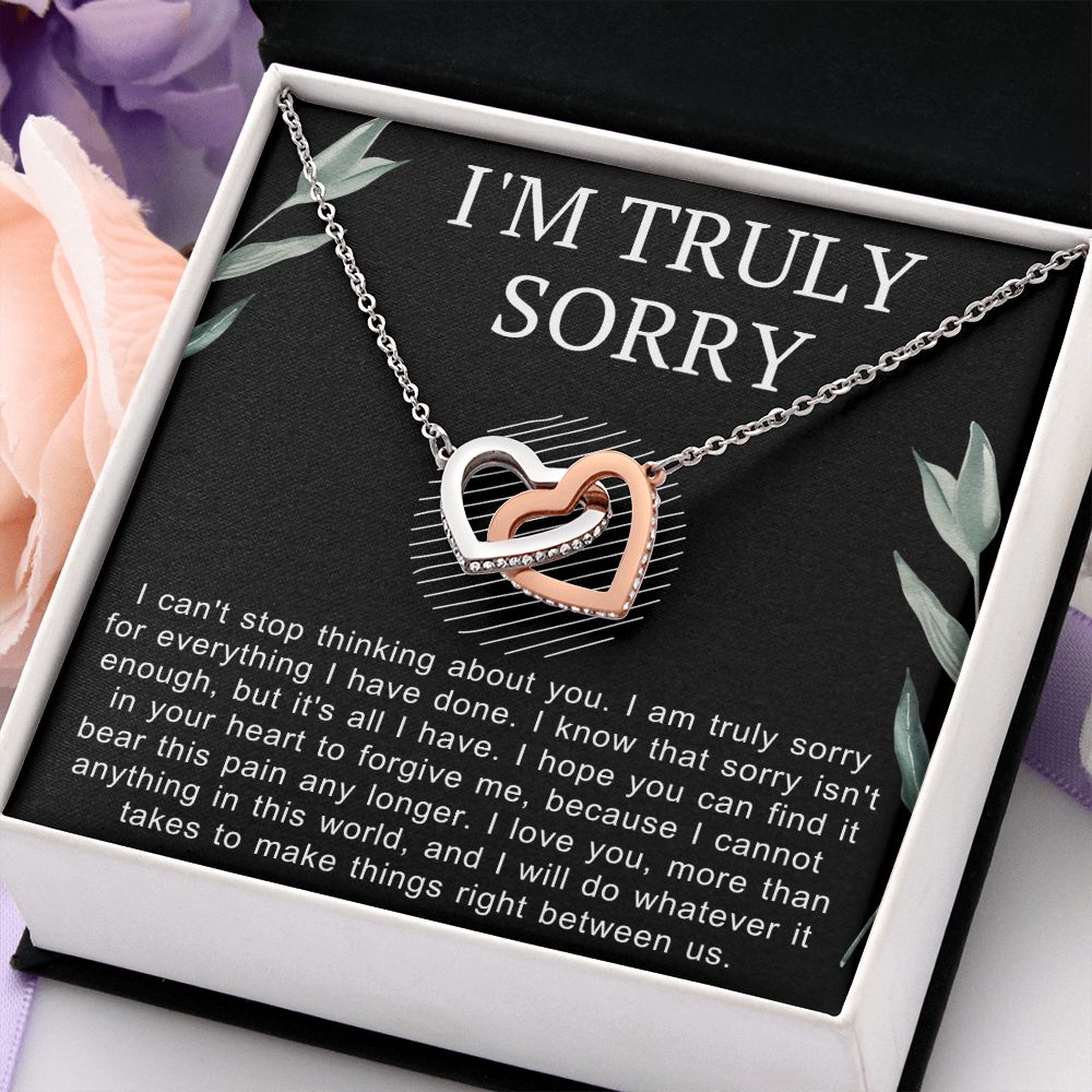 I'm Truly Sorry Gift for Her - Interlocking Hearts