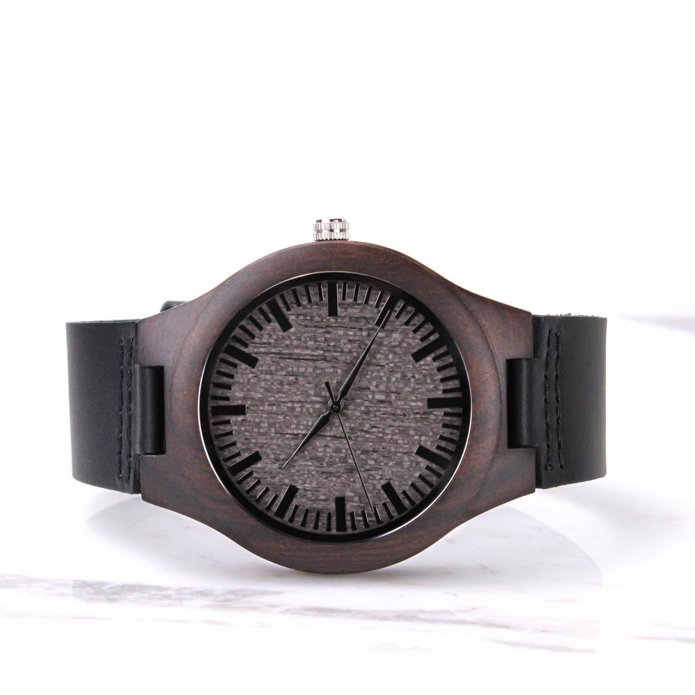 Simple Father's Day Gift Ideas - Engraved Wooden Watch for Dad