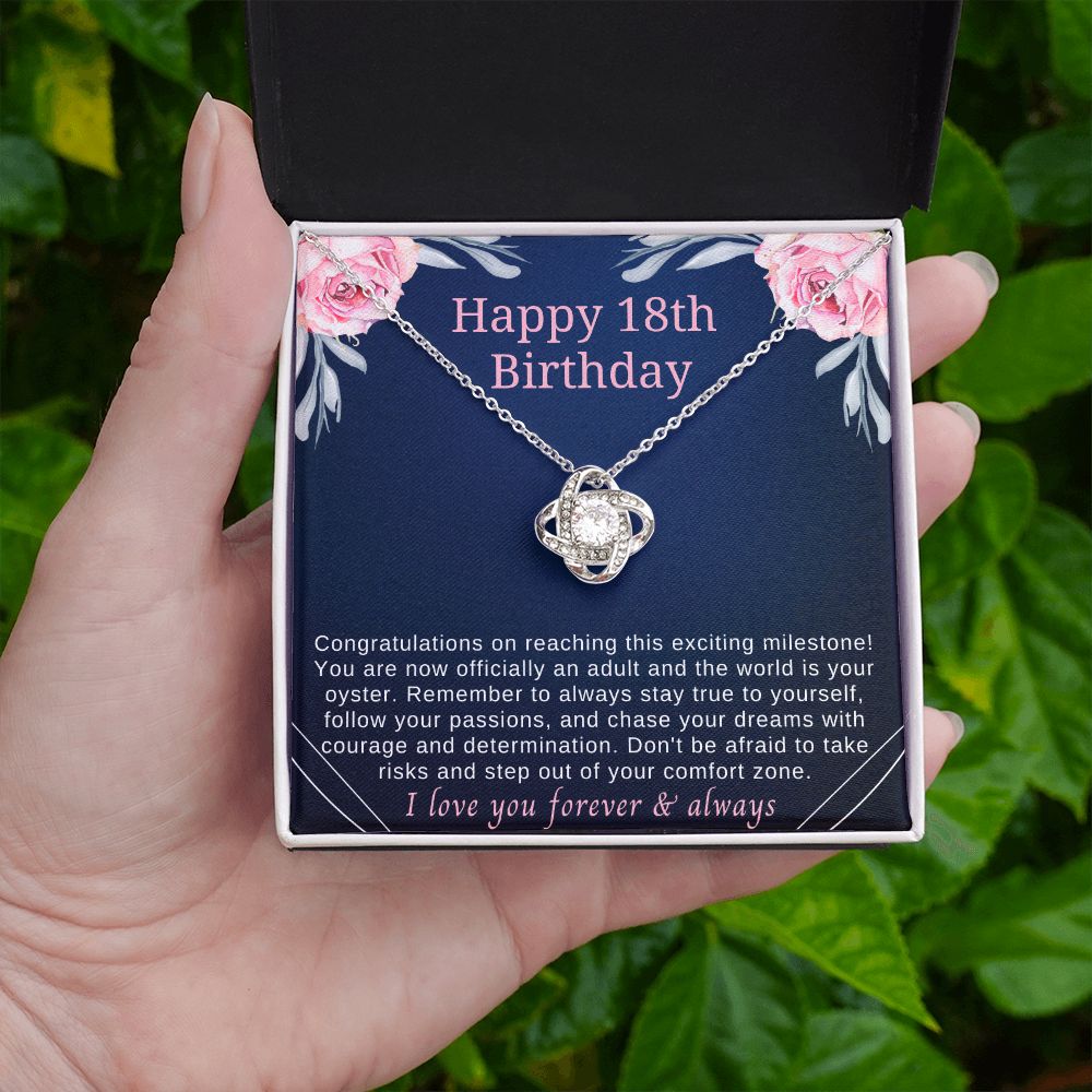 18th Birthday Gift for Her - Stunning Necklace with Sentimental Message Card