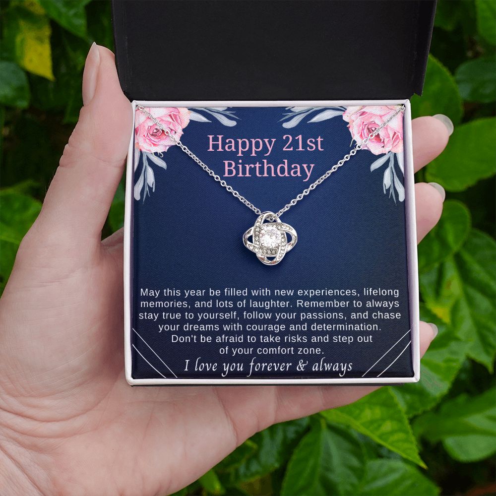 Unique 21st Birthday Gifts for Her - Beautiful Necklace with Sentimental Message Card