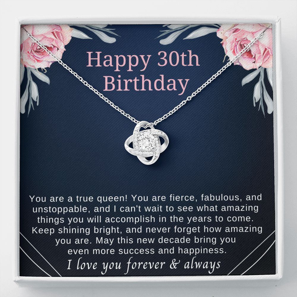 Elegant 30th Birthday Gifts for Her - Timeless Necklace with Sentimental Message Card