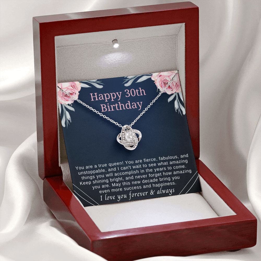30th birthday ideas for her: 14k white gold with sentimental message card