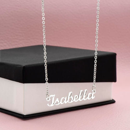 custom name necklace gift for her 14k white gold