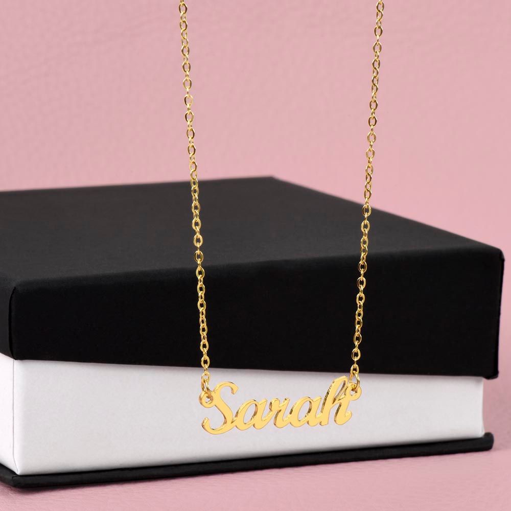 personalized name necklace gift for her 18k yellow gold