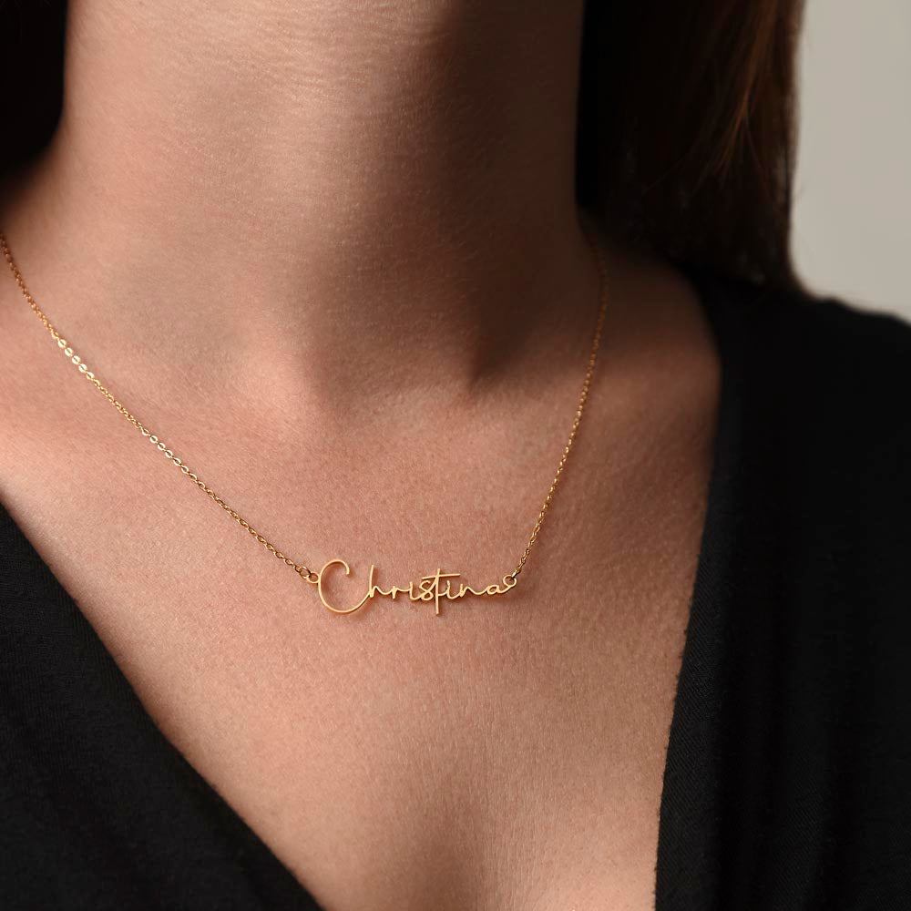 13th Birthday Gift Signature Style Name Necklace