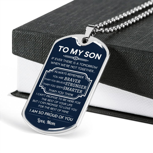 Gift for Son from Mom Dog Tag Necklace