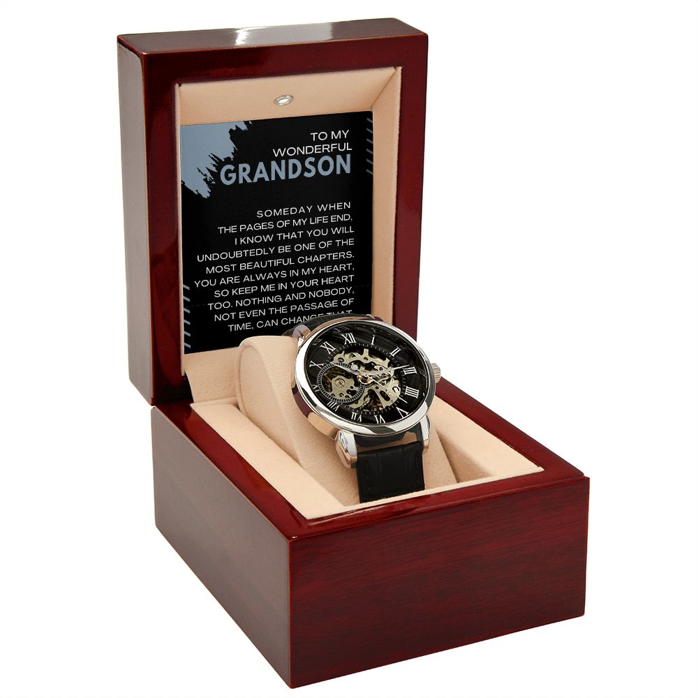 To My Grandson Gift - Pages Of My Life - Openwork Watch