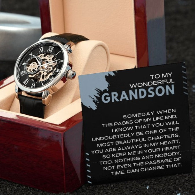 To My Grandson Gift - Pages Of My Life - Openwork Watch