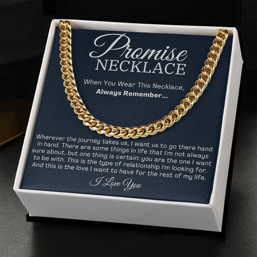 Promise Necklace for Him 14k Yellow Gold
