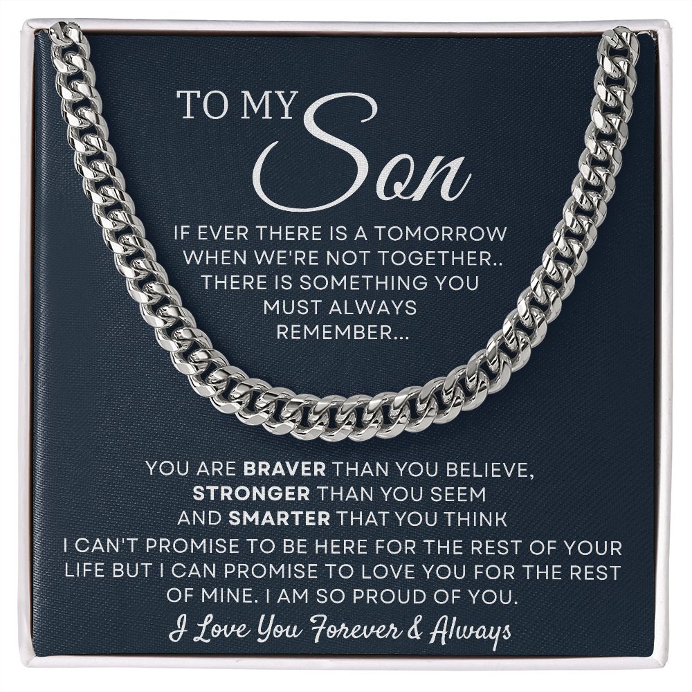 To My Son Gift - Proud Of You Cuban Chain Necklace