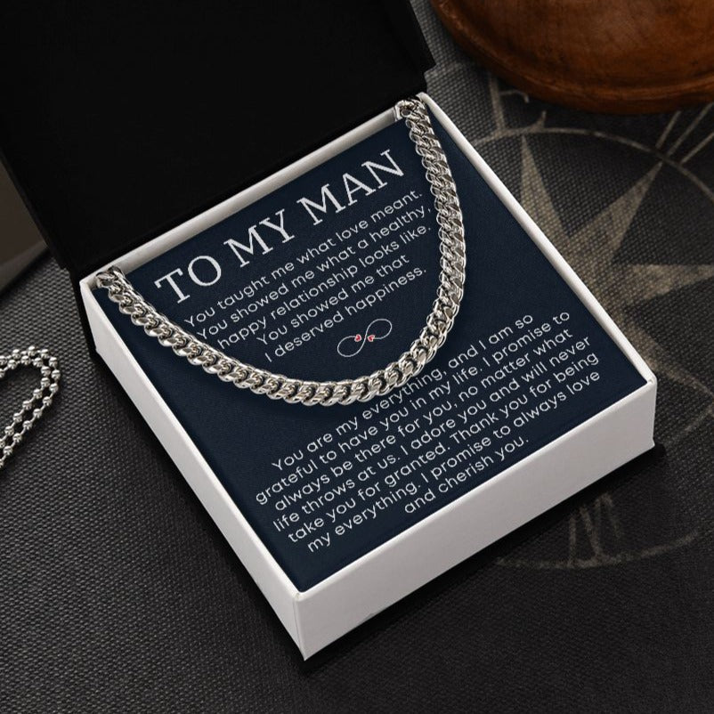 To My Man Cuban Chain Necklace - You Are My Everything