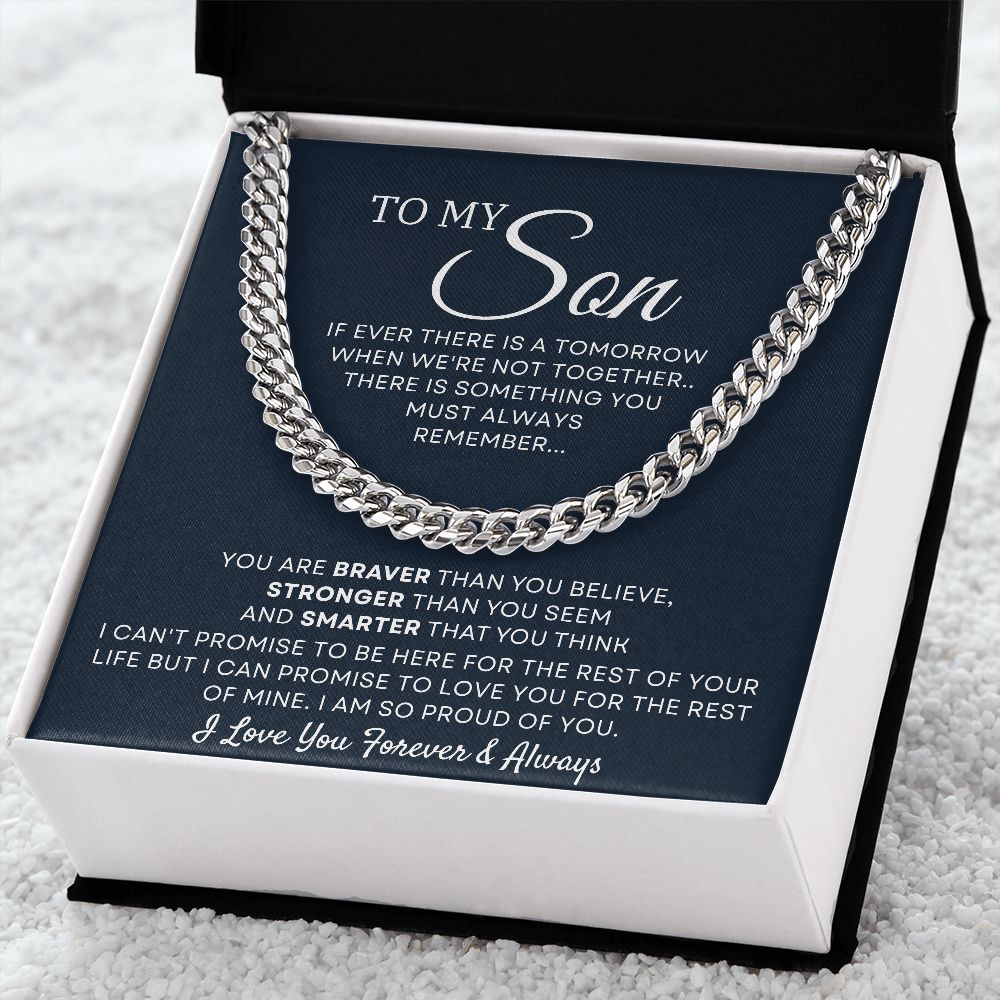 To My Son Gift - Proud Of You Cuban Chain Necklace