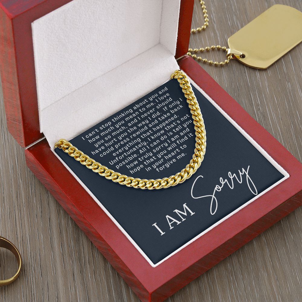 I'm Sorry Gift for Him - Cuban Link Chain Necklace