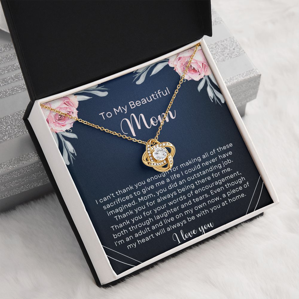 To My Beautiful Mom Necklace - Present for Mom