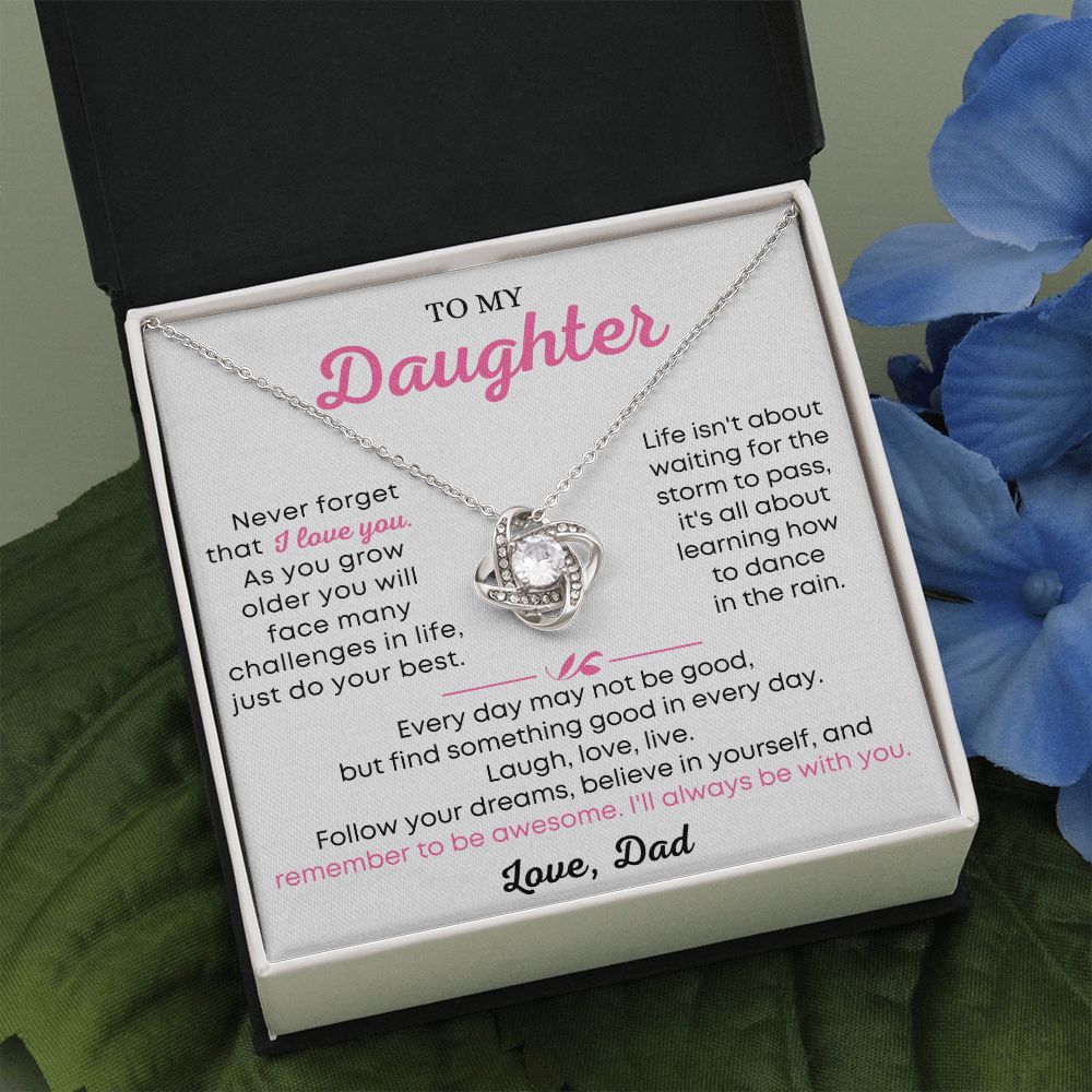 Gift for Daughter from Dad - Love Knot Necklace