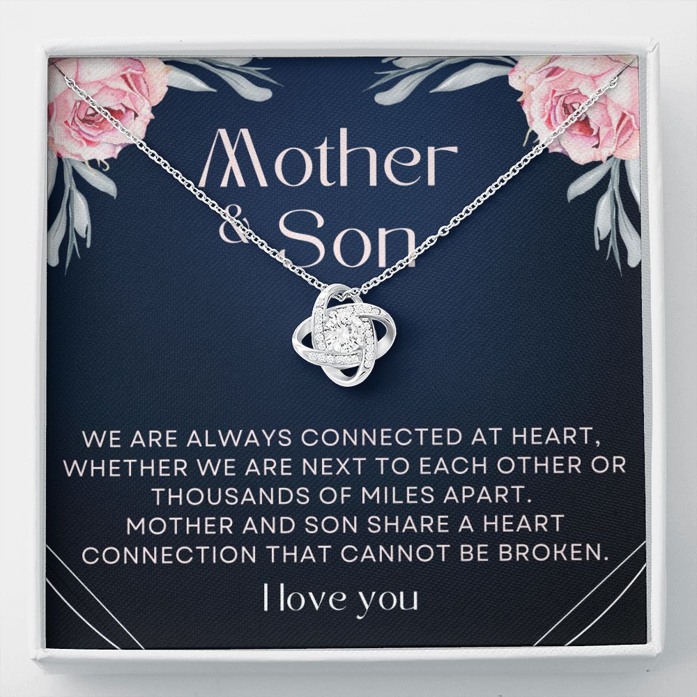 Mother and Son Message Card Gift Necklace