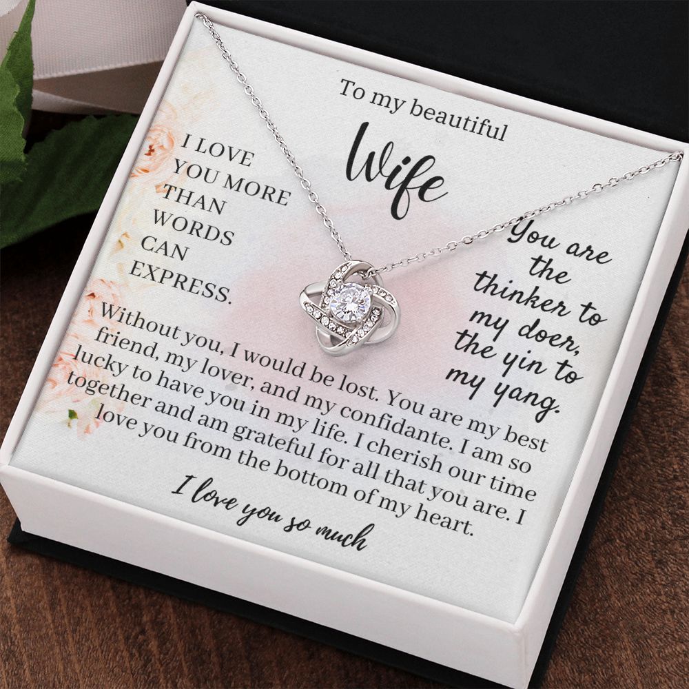 Gift from Husband To Wife - Love Knot Necklace - I love You