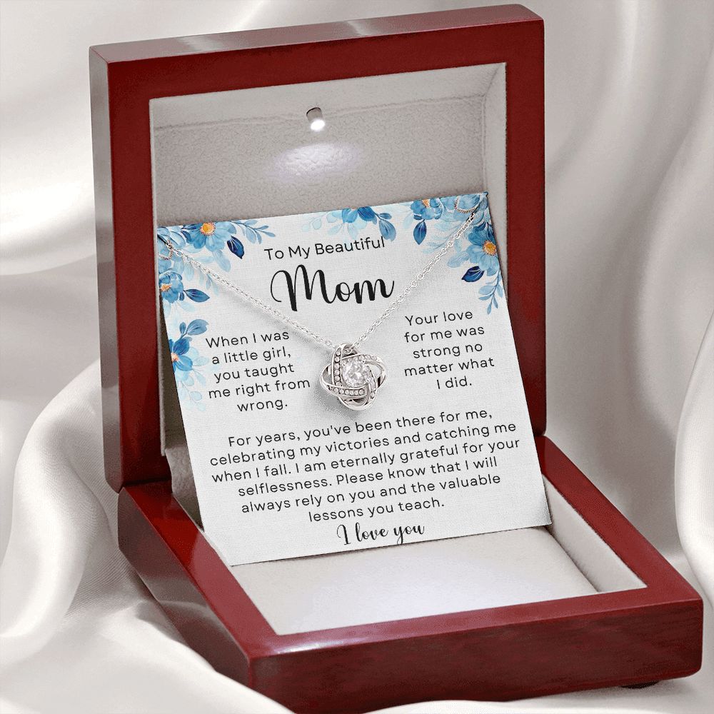 luxury box message card necklace for mom