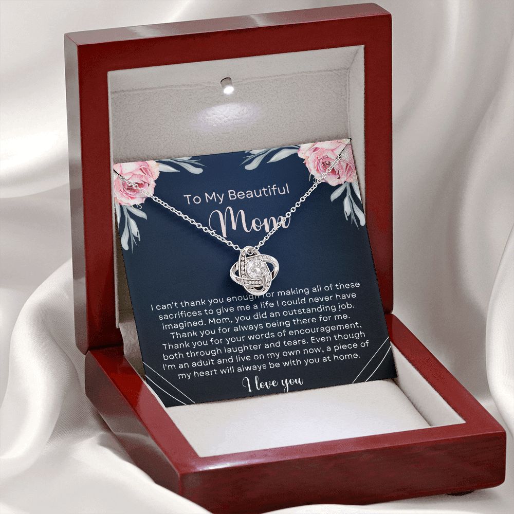 To My Beautiful Mom Necklace - Present for Mom
