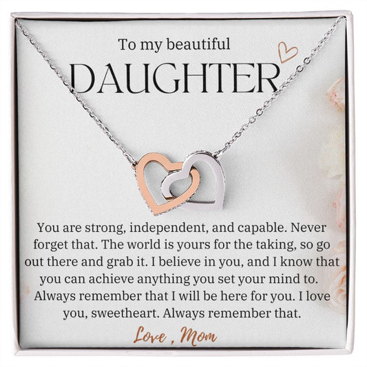 Mom To Daughter Gift - Hearts Necklace