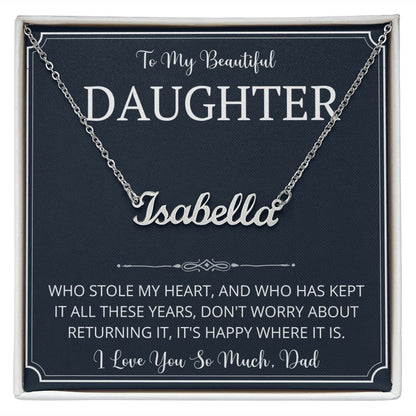 Daughter Name Necklace Gift from Dad