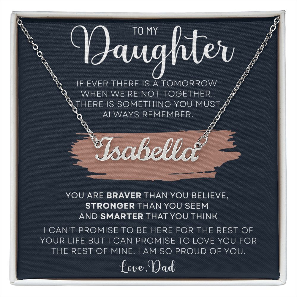 To My Daughter Name Necklace From Dad