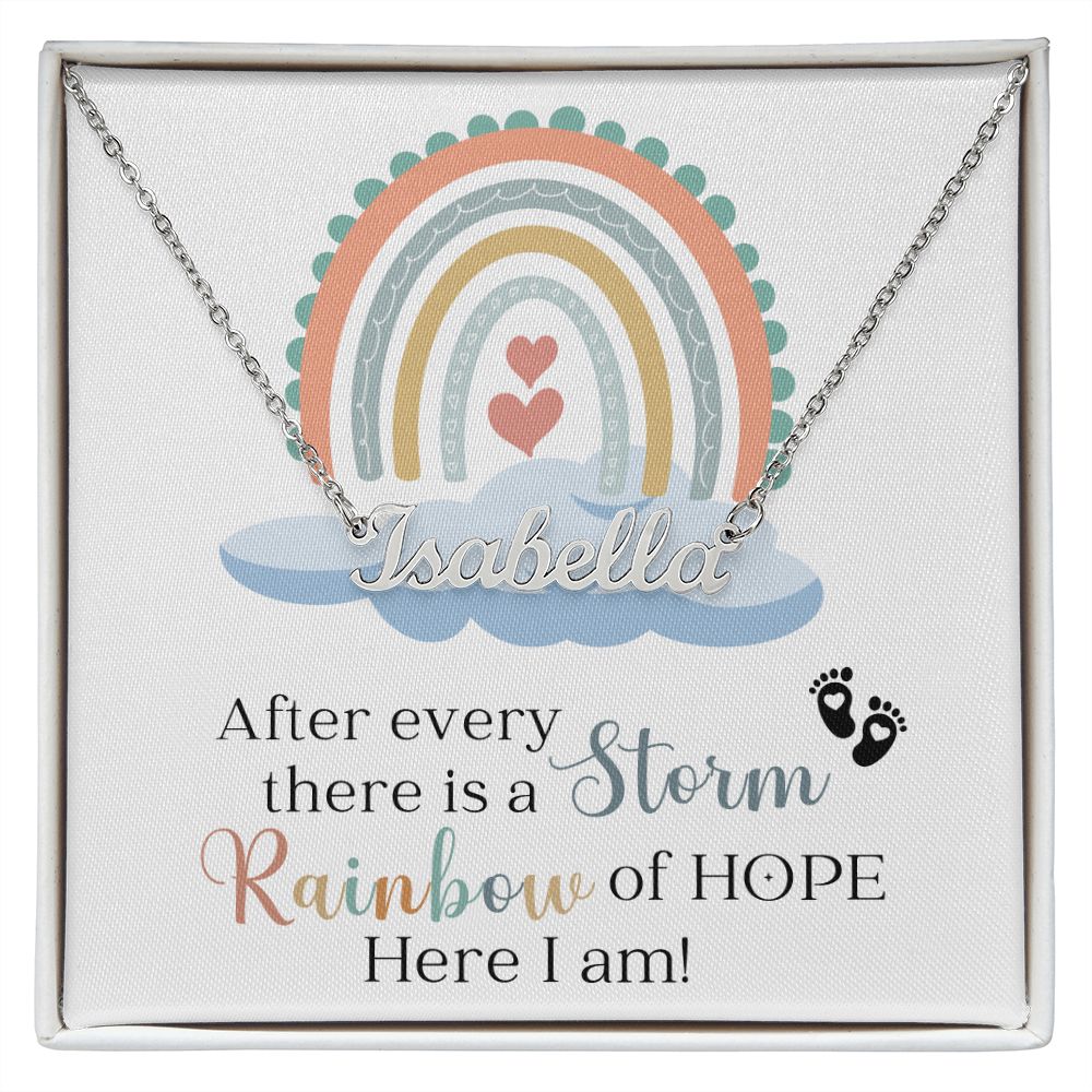 Rainbow of Hope Pregnancy Gift Name Necklace
