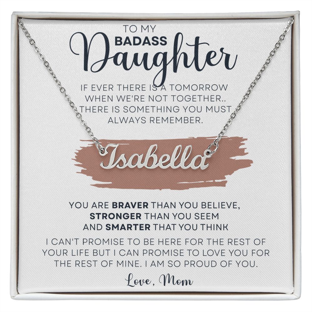 To My Badass Daughter Name Necklace From Mom