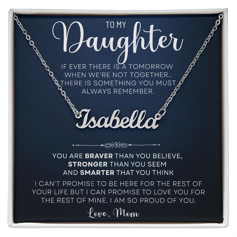To My Daughter Name Necklace Gift From Mom