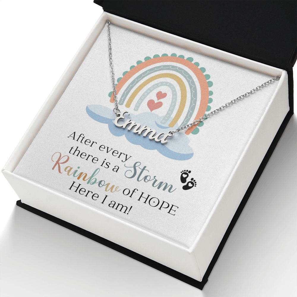 Rainbow of Hope Pregnancy Gift Name Necklace